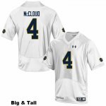 Notre Dame Fighting Irish Men's Nick McCloud #4 White Under Armour Authentic Stitched Big & Tall College NCAA Football Jersey HSF0799ZZ